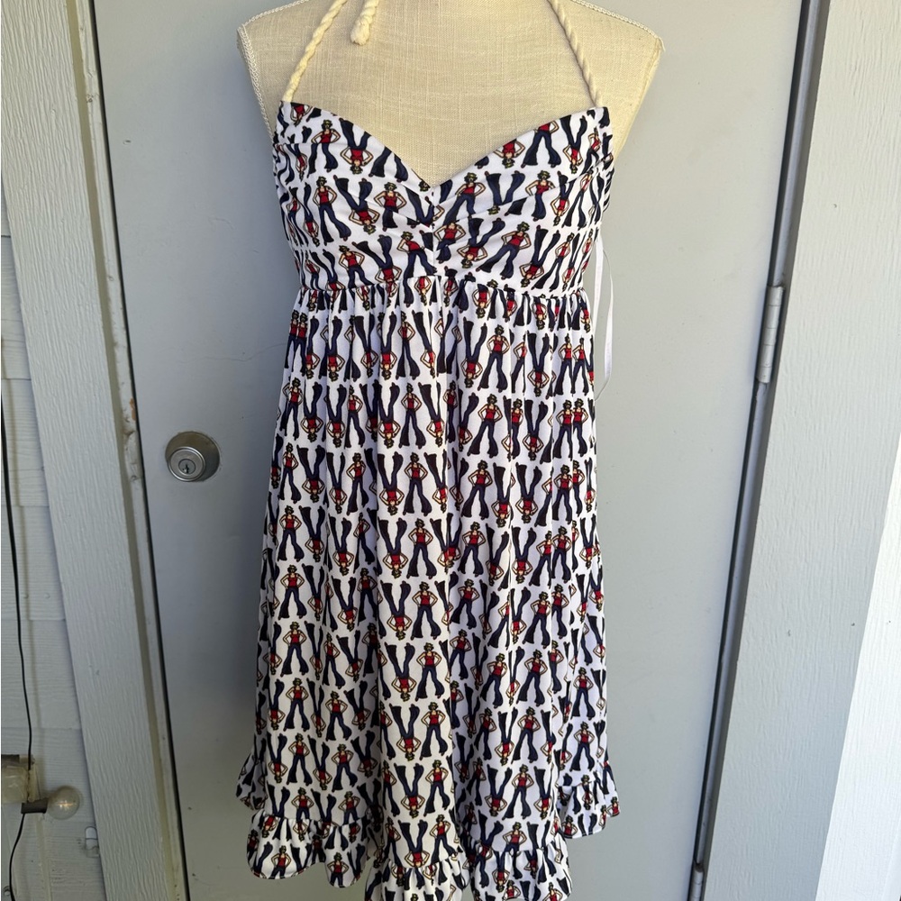 Betsey Johnson Nautical Sailor Pin Up Retro Halter Sundress